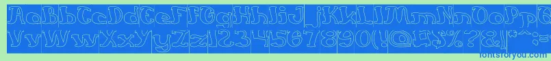 EverlastingSongHollowInverse Font – Blue Fonts on Green Background