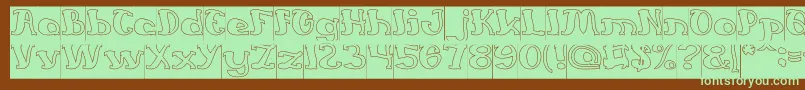 Шрифт EverlastingSongHollowInverse – зелёные шрифты на коричневом фоне