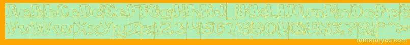 EverlastingSongHollowInverse Font – Green Fonts on Orange Background