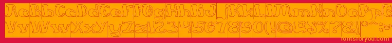 EverlastingSongHollowInverse Font – Orange Fonts on Red Background