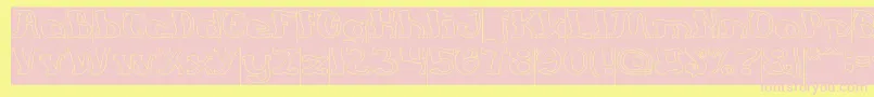 フォントEverlastingSongHollowInverse – ピンクのフォント、黄色の背景