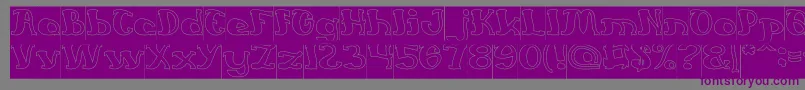 フォントEverlastingSongHollowInverse – 紫色のフォント、灰色の背景