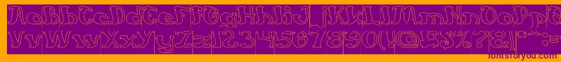 フォントEverlastingSongHollowInverse – オレンジの背景に紫のフォント