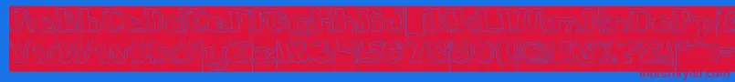 EverlastingSongHollowInverse-Schriftart – Rote Schriften auf blauem Hintergrund