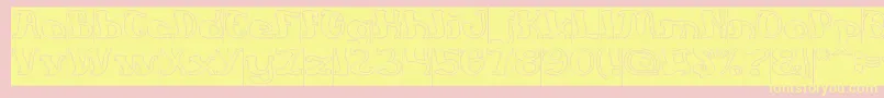 EverlastingSongHollowInverse Font – Yellow Fonts on Pink Background