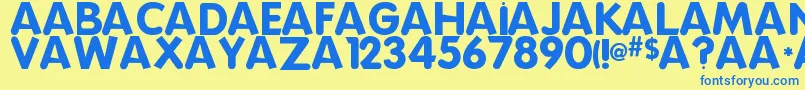 Шрифт SillyPooPoo – синие шрифты на жёлтом фоне
