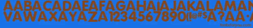 Saiba mais sobre a fonte SillyPooPoo Fonte SillyPooPoo – fontes marrons em um fundo azul