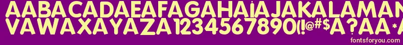 Saiba mais sobre a fonte SillyPooPoo Fonte SillyPooPoo – fontes amarelas em um fundo roxo