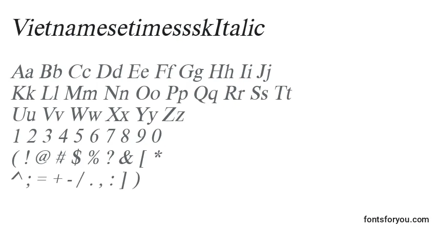 VietnamesetimessskItalic font – alphabet, numbers, special characters