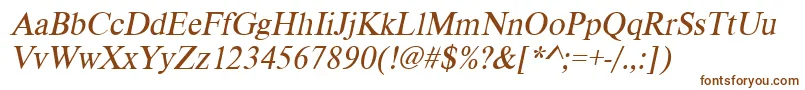 VietnamesetimessskItalic Font – Brown Fonts on White Background