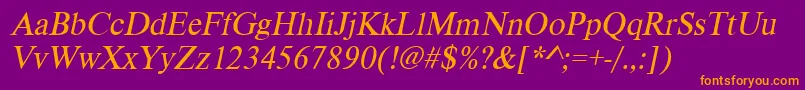 VietnamesetimessskItalic Font – Orange Fonts on Purple Background