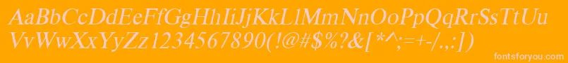 VietnamesetimessskItalic Font – Pink Fonts on Orange Background