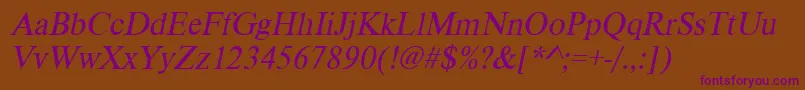 VietnamesetimessskItalic Font – Purple Fonts on Brown Background