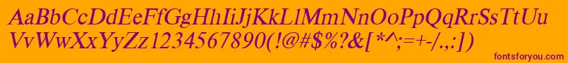 VietnamesetimessskItalic Font – Purple Fonts on Orange Background