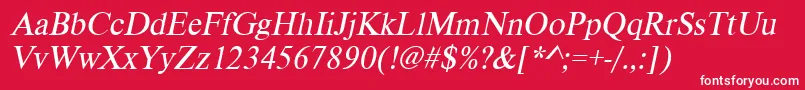 VietnamesetimessskItalic Font – White Fonts on Red Background