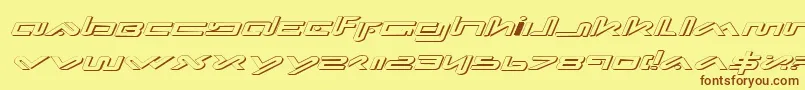 フォントXepheis – 茶色の文字が黄色の背景にあります。