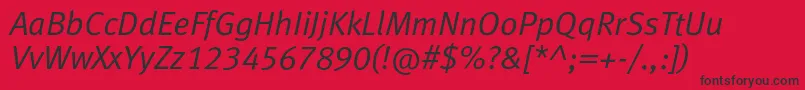 MetanormallfcItalic Font – Black Fonts on Red Background