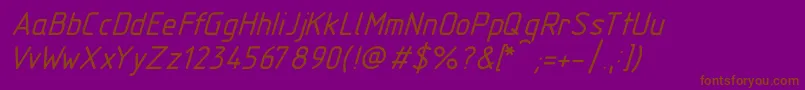 Шрифт Gost2.30481TypeBItalic – коричневые шрифты на фиолетовом фоне