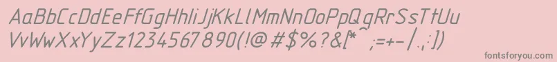 Шрифт Gost2.30481TypeBItalic – серые шрифты на розовом фоне