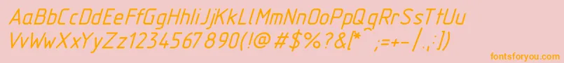 Шрифт Gost2.30481TypeBItalic – оранжевые шрифты на розовом фоне