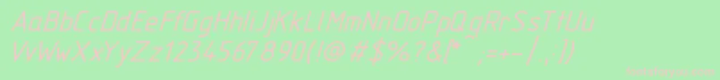 Fonte Gost2.30481TypeBItalic – fontes rosa em um fundo verde
