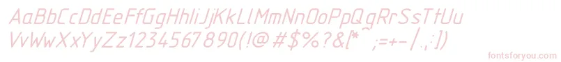 Gost2.30481TypeBItalic-fontti – vaaleanpunaiset fontit valkoisella taustalla