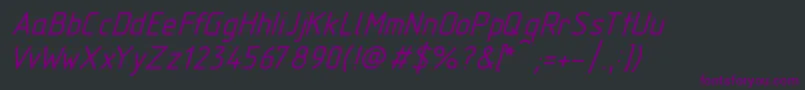 Шрифт Gost2.30481TypeBItalic – фиолетовые шрифты на чёрном фоне
