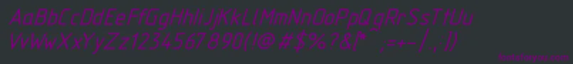 Czcionka Gost2.30481TypeBItalic – fioletowe czcionki na czarnym tle