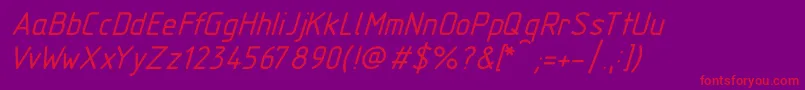 フォントGost2.30481TypeBItalic – 紫の背景に赤い文字