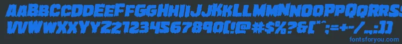 Marshthingexpandital Font – Blue Fonts on Black Background