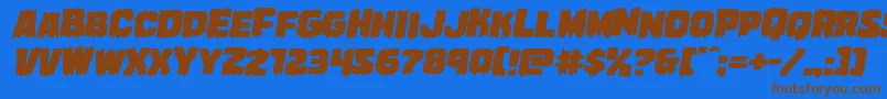 Marshthingexpandital Font – Brown Fonts on Blue Background