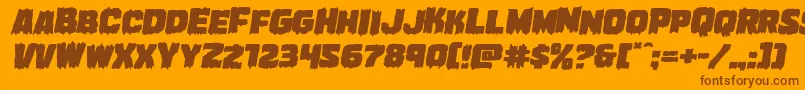 Marshthingexpandital Font – Brown Fonts on Orange Background