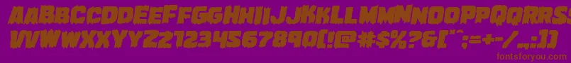 Marshthingexpandital Font – Brown Fonts on Purple Background