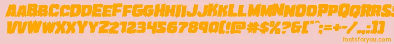 Marshthingexpandital Font – Orange Fonts on Pink Background