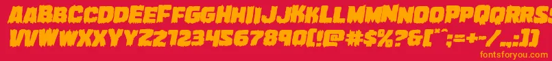 Marshthingexpandital Font – Orange Fonts on Red Background