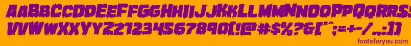 Marshthingexpandital Font – Purple Fonts on Orange Background