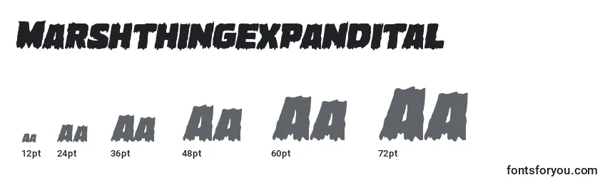Размеры шрифта Marshthingexpandital