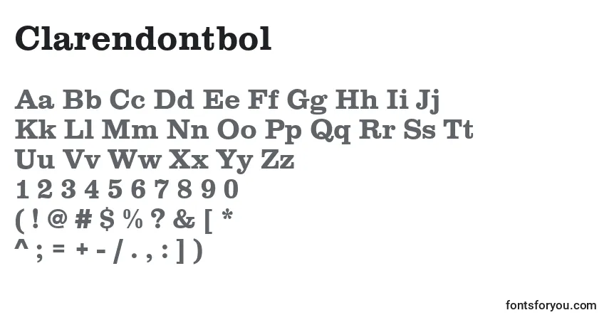 Fuente Clarendontbol - alfabeto, números, caracteres especiales