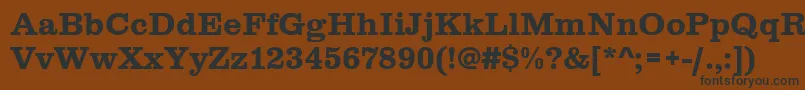 フォントClarendontbol – 黒い文字が茶色の背景にあります