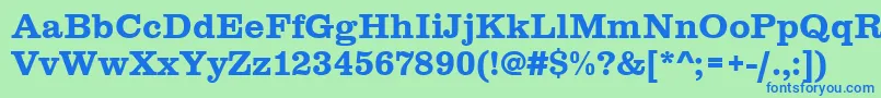 フォントClarendontbol – 青い文字は緑の背景です。