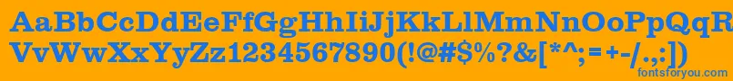 Шрифт Clarendontbol – синие шрифты на оранжевом фоне