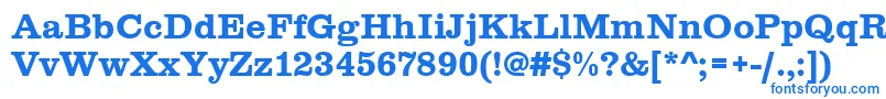 フォントClarendontbol – 白い背景に青い文字