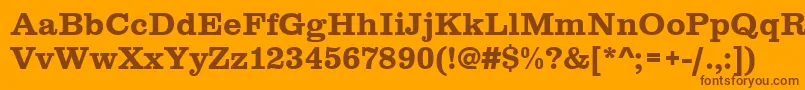 Clarendontbol Font – Brown Fonts on Orange Background