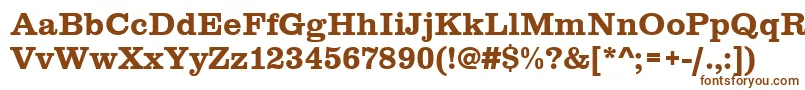 フォントClarendontbol – 白い背景に茶色のフォント