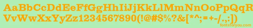 Clarendontbol Font – Orange Fonts on Green Background