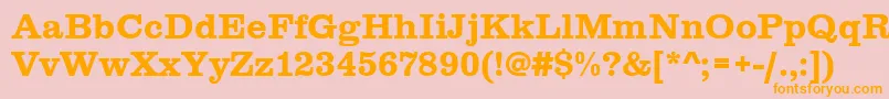 フォントClarendontbol – オレンジの文字がピンクの背景にあります。