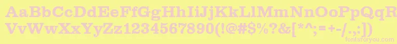 Clarendontbol Font – Pink Fonts on Yellow Background