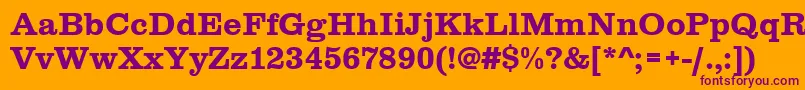 Clarendontbol Font – Purple Fonts on Orange Background