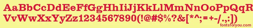 フォントClarendontbol – 赤い文字の黄色い背景