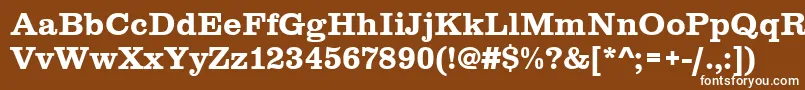 フォントClarendontbol – 茶色の背景に白い文字